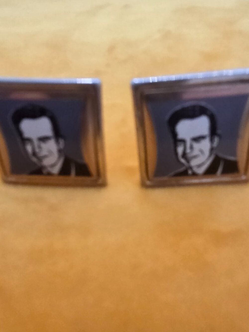 Vintage Richard Nixon Portrait Cufflinks Political Memorabilia